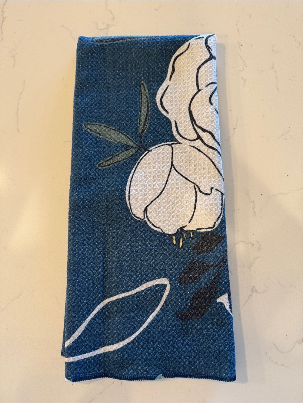 Blue Floral Kitchen Tea Towel